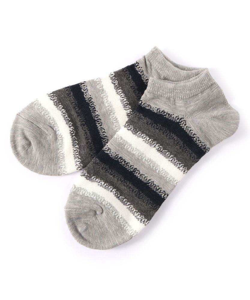 BASIC SOCKS スプラッシュボーダーショートソックス メンズ グレー