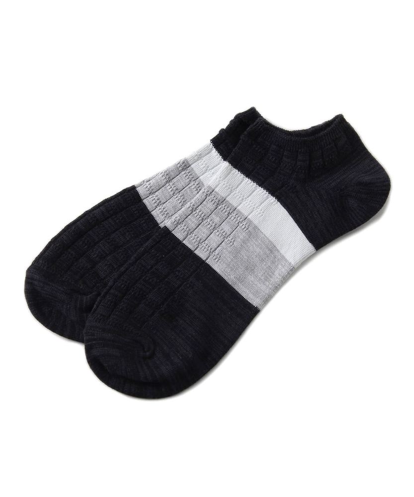 BASIC SOCKS リブアンクルソックス メンズ グレー＊ブラック