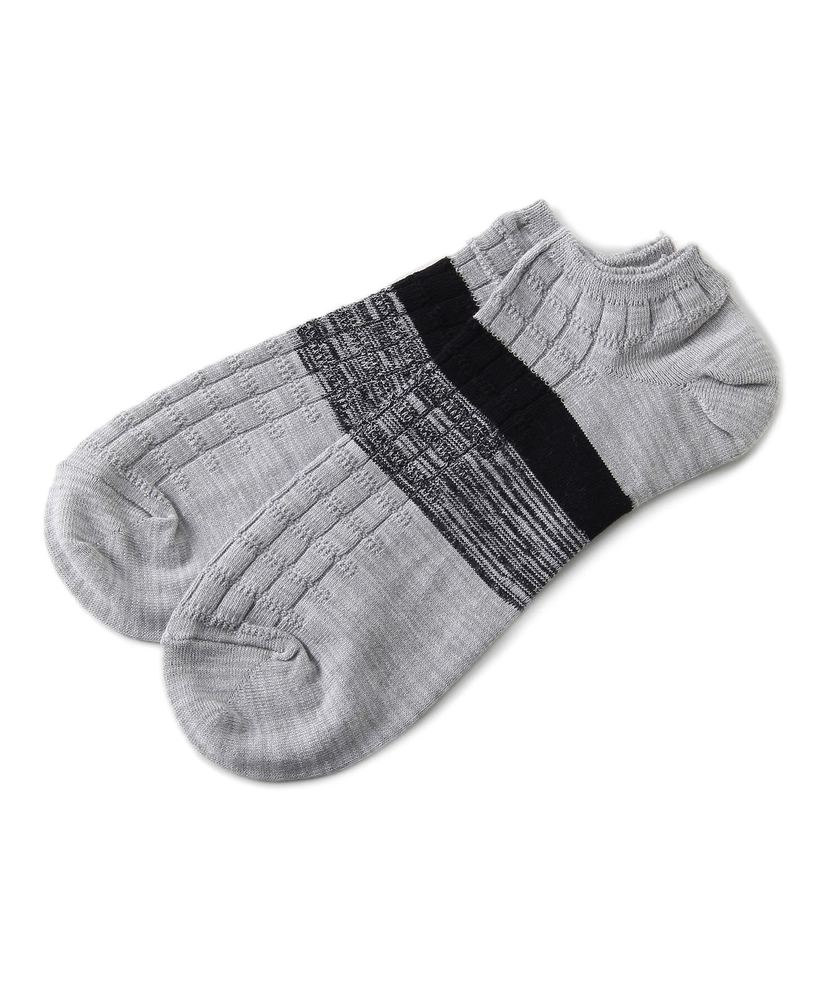 BASIC SOCKS リブアンクルソックス メンズ ダークグレー＊グレー