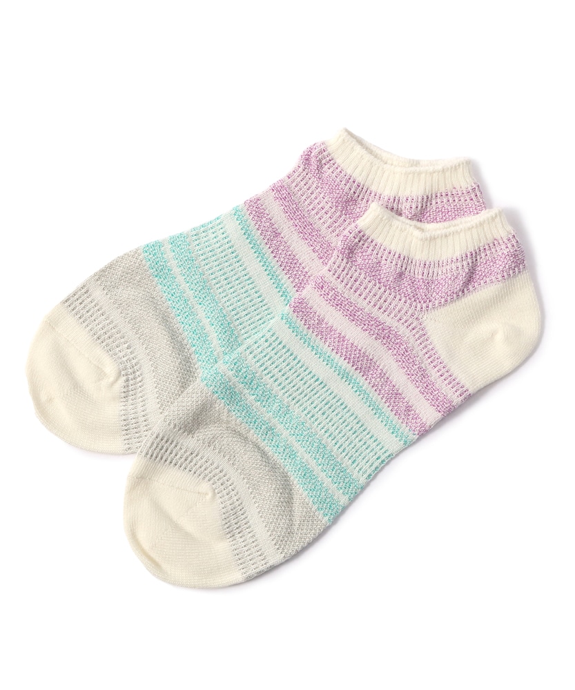 BASIC SOCKS リンクスマルチカラーラインソックス メンズ オフシロ