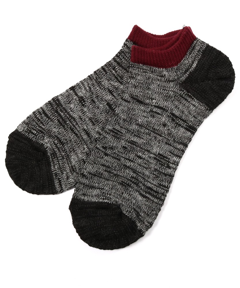 BASIC SOCKS 配色切り替えスラブソックス メンズ グレー