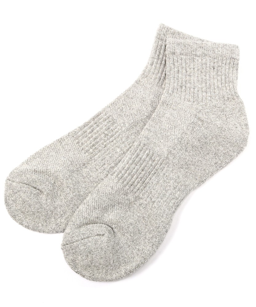 BASIC SOCKS パイルメッシュ無地ソックス メンズ グレー