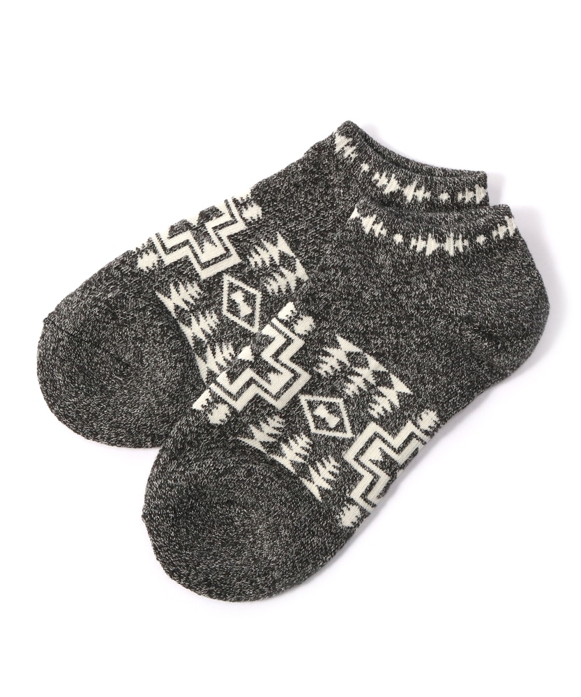 BASIC SOCKS ネイティブ柄ソックス メンズ ブラック