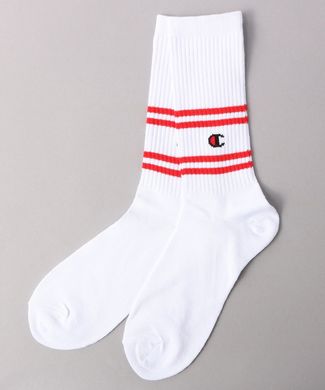 Champion ラインソックス メンズ レッド*ホワイト