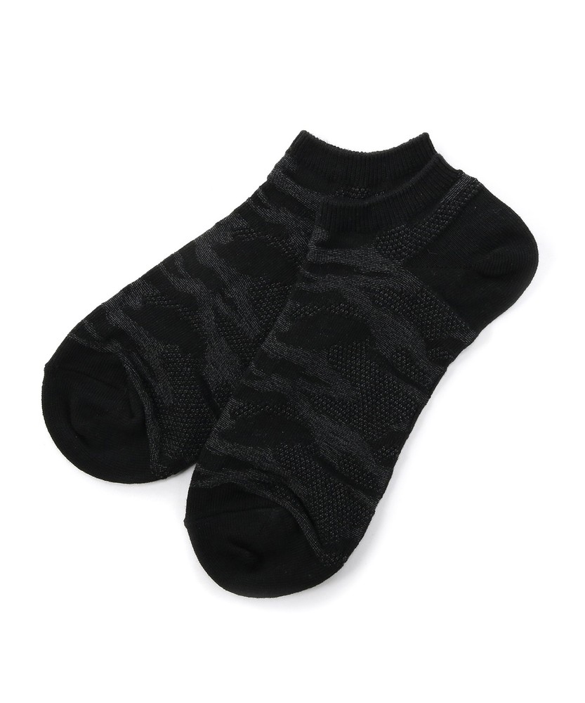 BASIC SOCKS アンクル丈リンクス迷彩ソックス メンズ ブラック