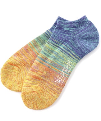 BASIC SOCKS ミックスニットソックス メンズ オレンジ*グリーン
