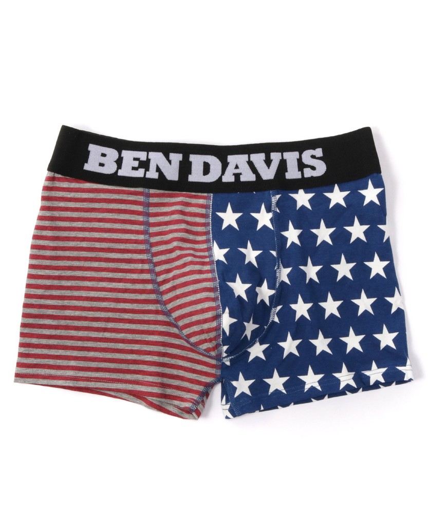 BEN DAVIS クレイジースター柄ボクサーブリーフ メンズ ネイビー