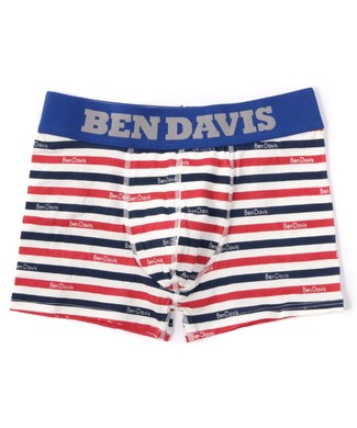 BEN DAVIS マルチボーダー柄ボクサーブリーフ メンズ ネイビー