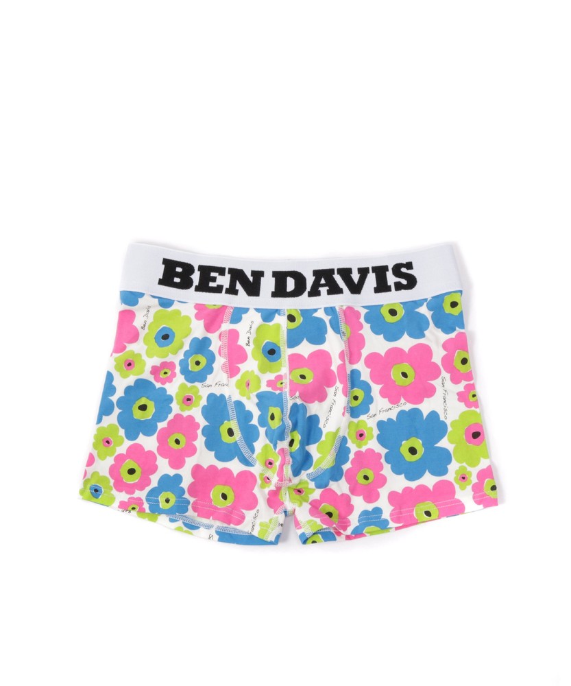 BEN DAVIS フラワー柄ボクサーブリーフ メンズ ブルー＊レッド