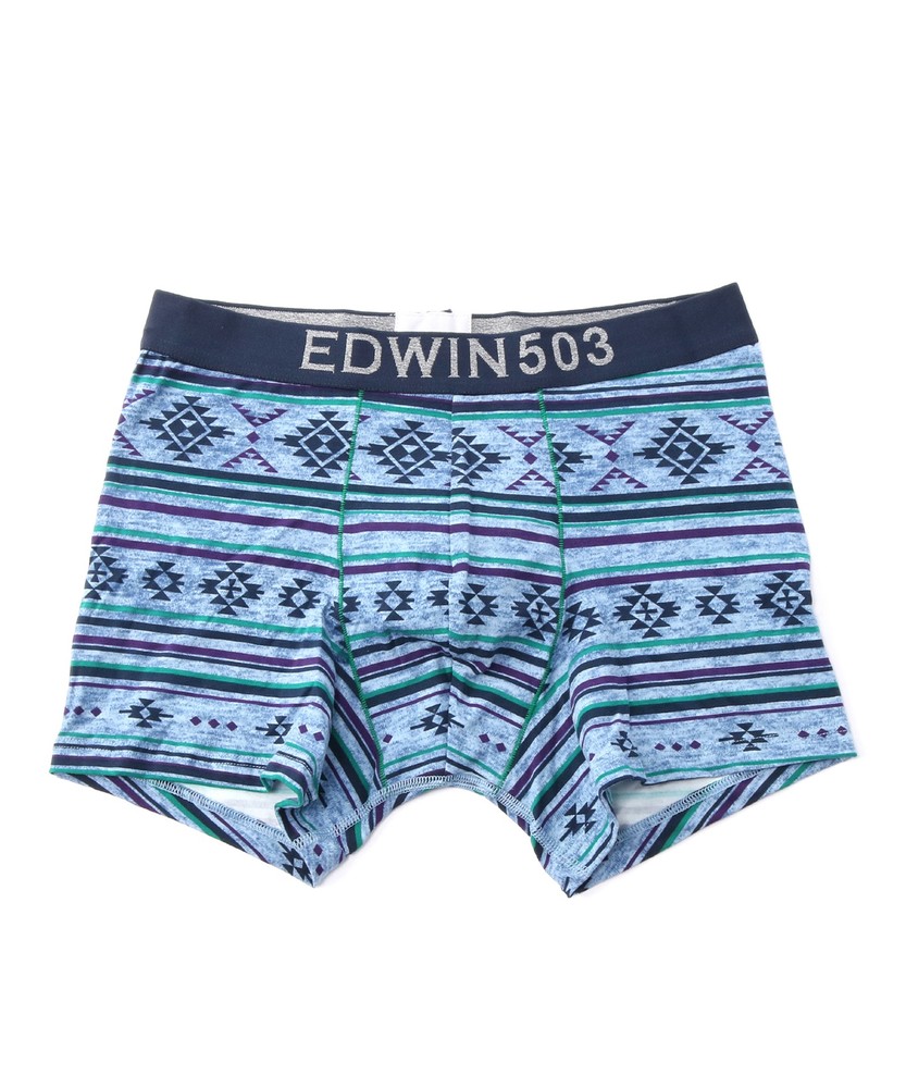 EDWIN オルテガ柄アンダーウェア メンズ ブルー
