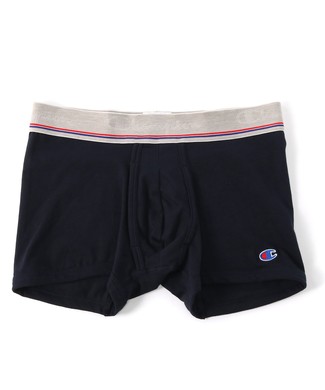Champion 鹿の子無地前開きボクサーパンツ メンズ ネイビー