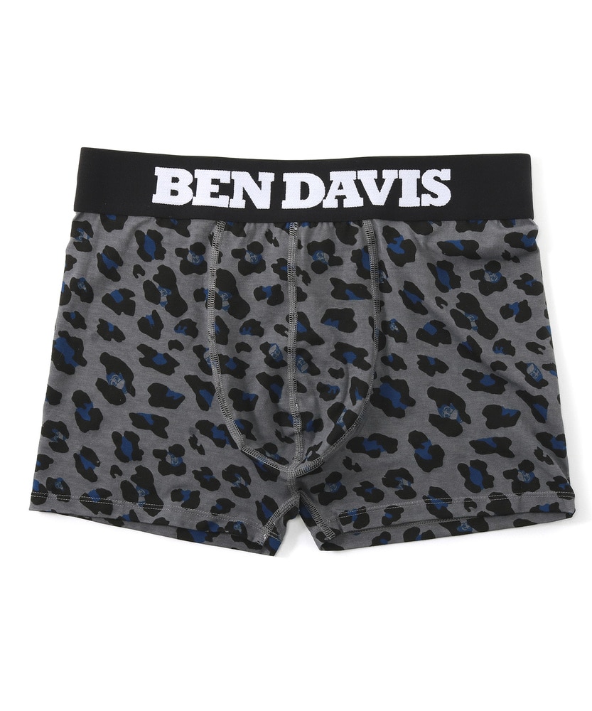 BEN DAVIS レオパード柄ボクサーパンツ メンズ ダークグレー