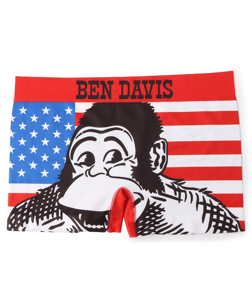 BEN DAVIS アメリカンフラッグボクサーブリーフ メンズ レッド