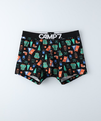 ＜ライトオン＞ CAMP7 総柄ボクサーブリーフ ブラック画像