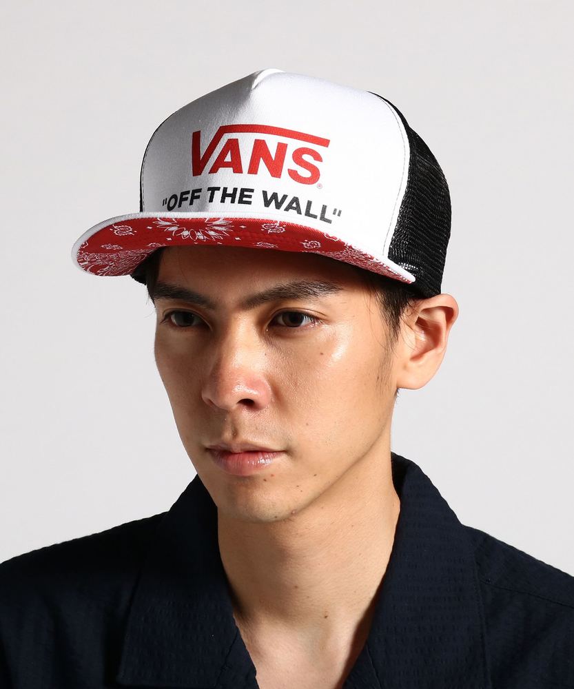 VANS バンダナバイザーメッシュキャップ メンズ ホワイト