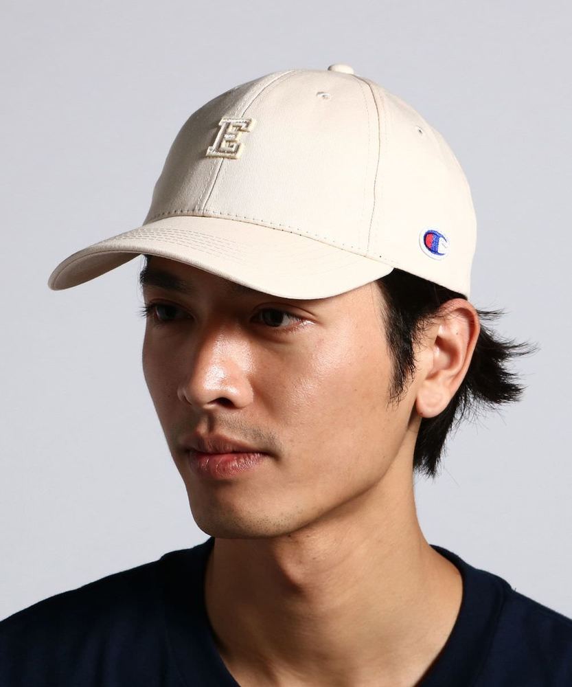 Champion アルファベット刺繍ワッペンキャップ メンズ ベージュ