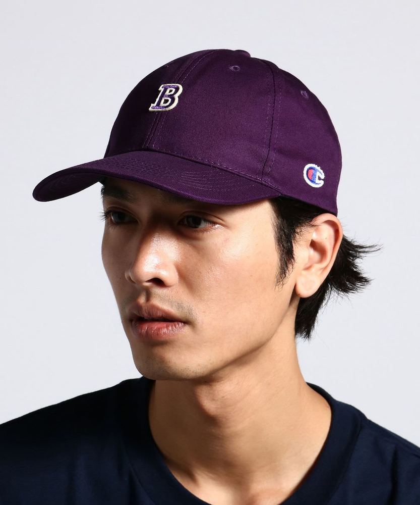 Champion アルファベット刺繍ワッペンキャップ メンズ パープル