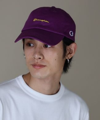 Champion スクリプトローキャップ メンズ パープル