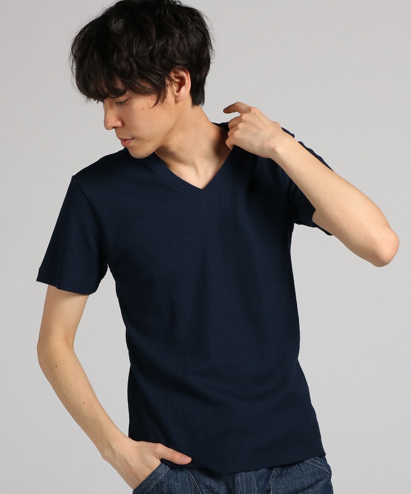BASIC INNER VネックTシャツ メンズ ネイビー