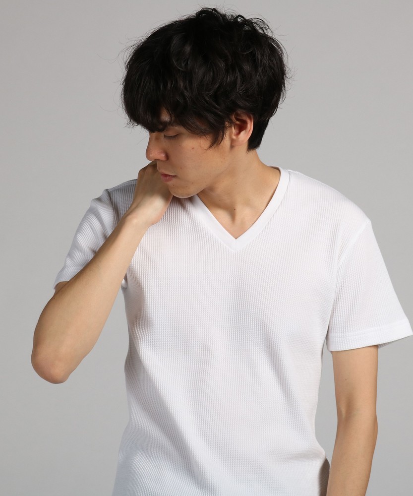 BASIC INNER VネックTシャツ メンズ ホワイト