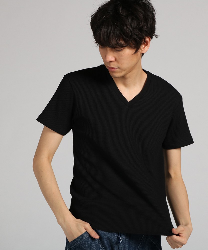 BASIC INNER VネックTシャツ メンズ ブラック