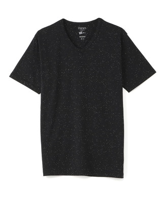 ＜ライトオン＞ HANES VネックTシャツ メンズ ホワイト＊ブラック