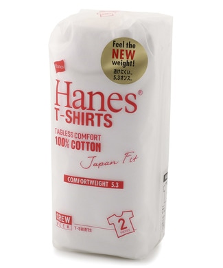 HANES 「Japan Fit」 クルーネックTシャツ白2枚組 メンズ ホワイト