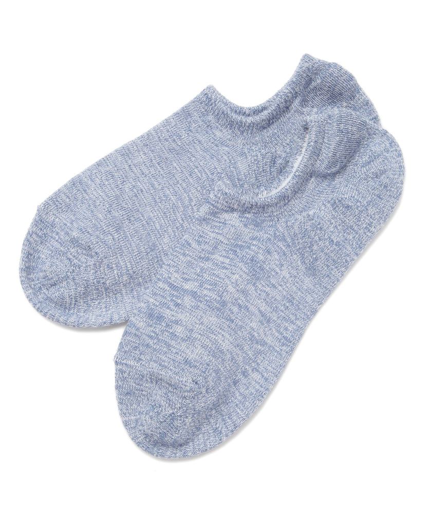 Right-on Basic シューズイン無地ソックス レディース ブルー