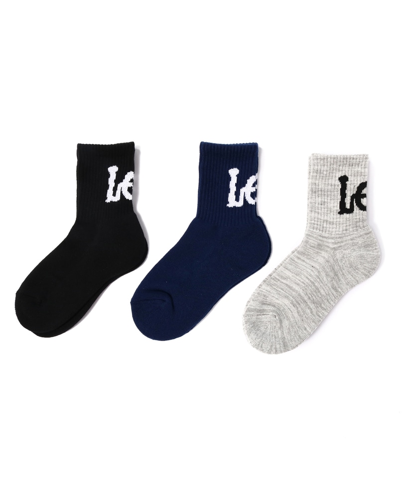 Lee レッグロゴショートソックス3足セット レディース