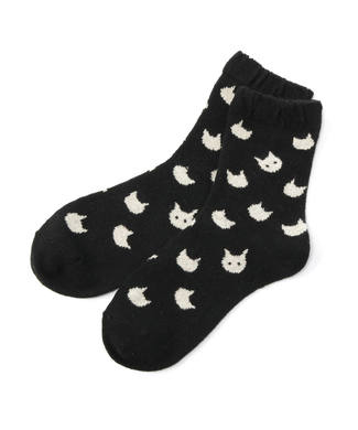 BASIC SOCKS アニマルデザインカジュアルソックス レディース ブラック