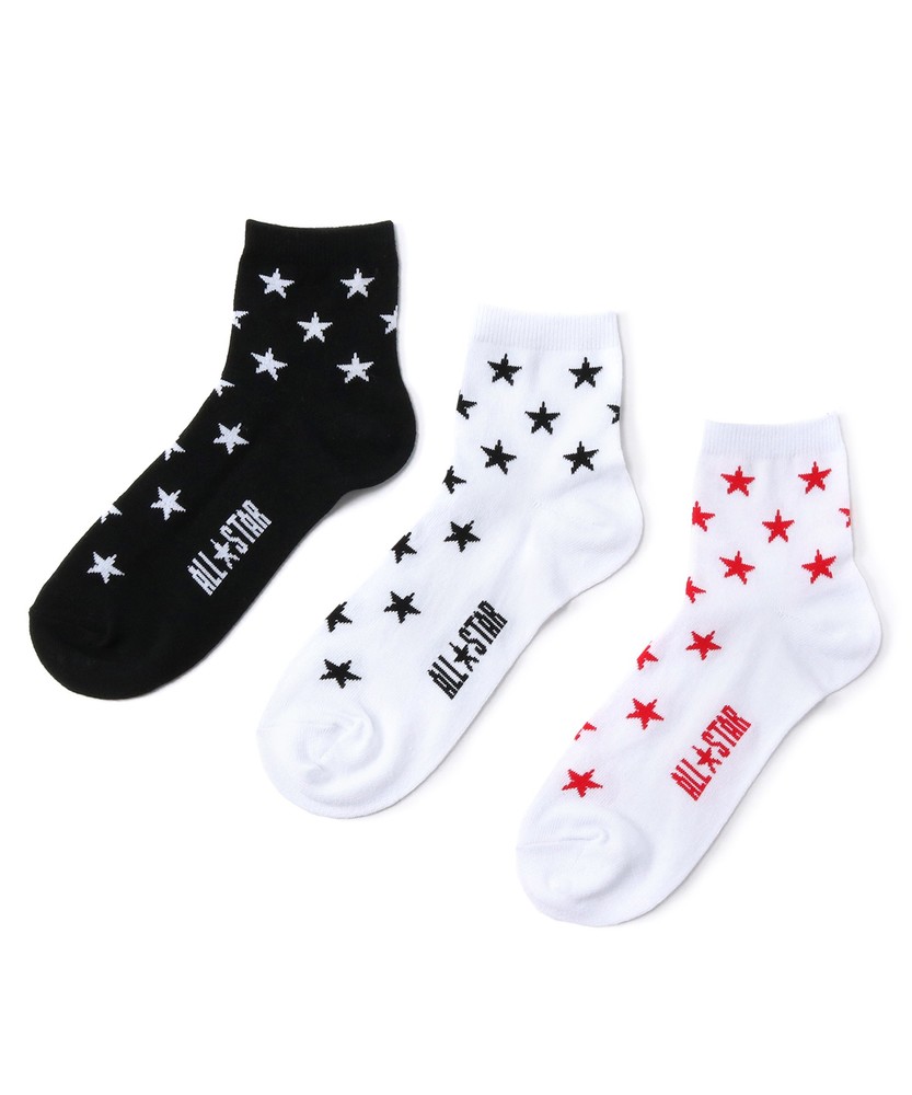 CONVERSE 星柄ソックス3点セット レディース