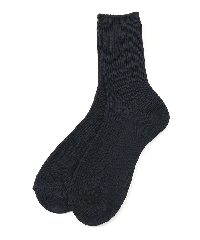 BASIC SOCKS リブ無地ソックス レディース ネイビー