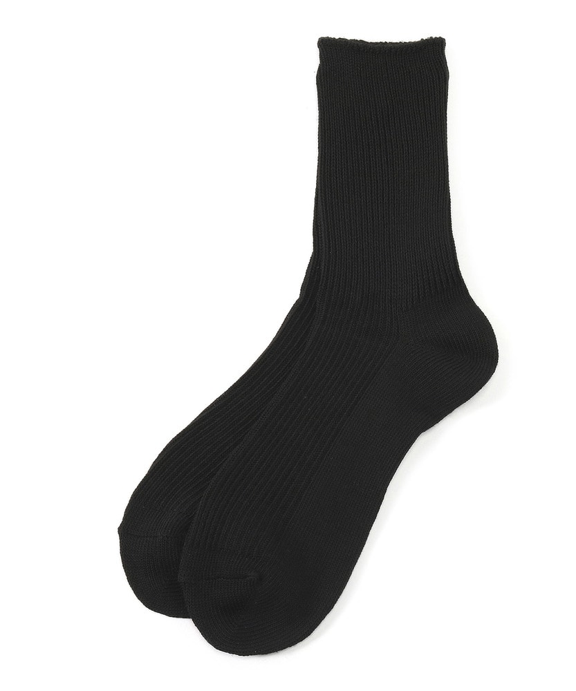 BASIC SOCKS リブ無地ソックス レディース ブラック