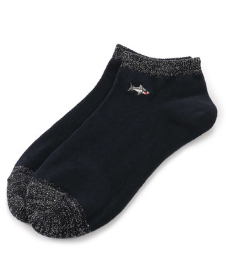BASIC SOCKS ラメさめ刺繍ソックス レディース ネイビー