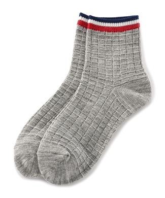 BASIC SOCKS トップトリコラインソックス レディース グレー