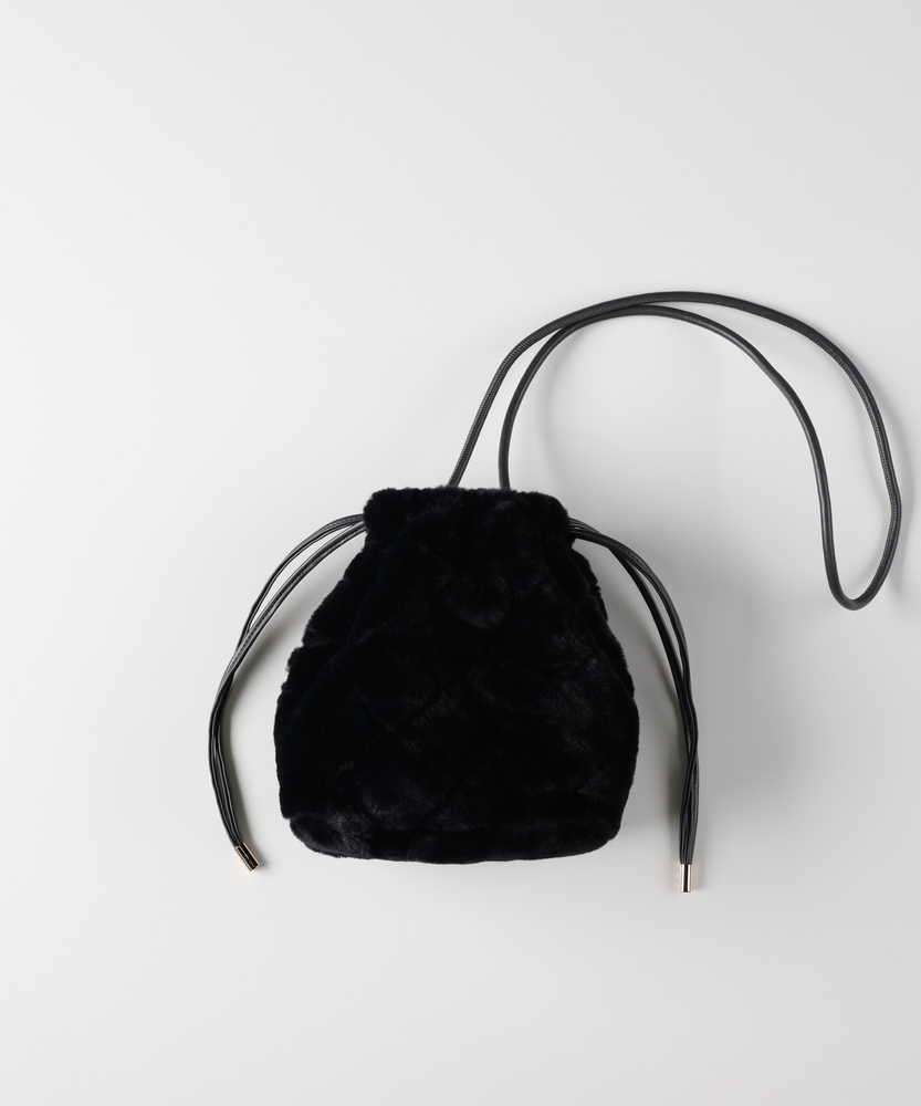 Right-on(近畿中国)のフェイクファー巾着バッグ
