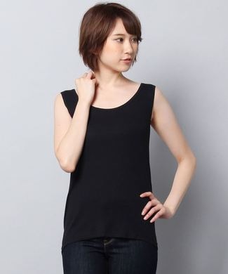 HANES リブタンク レディース ブラック