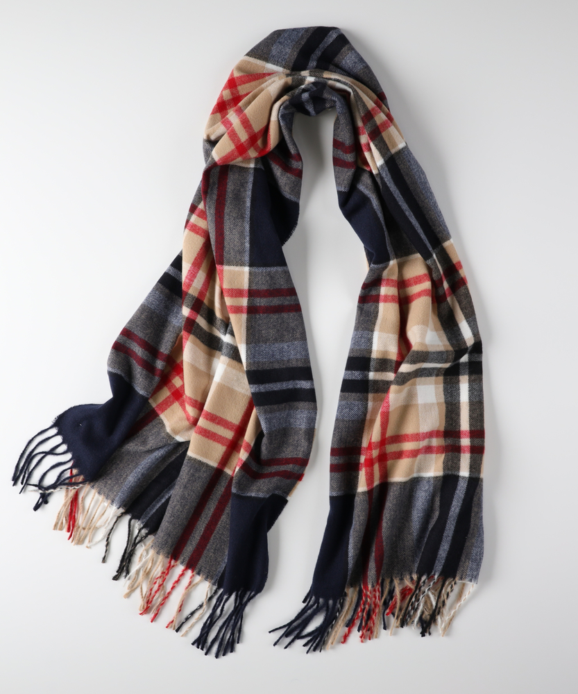 Right-on(近畿中国)のチェック柄大判ストール