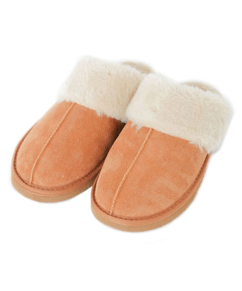 MINNETONKA 【WEB限定】CHESNEY SCUFF(チェスニー スカッフ) ボアスリッパ レディース ベージュ