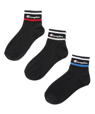 Champion クォーターレングスソックス キッズ ブラック