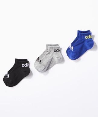 adidas クォーター3Pソックス キッズ ブルー