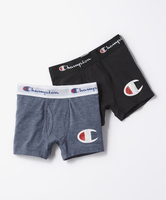 Champion 2Pボクサーパンツ キッズ ブラック