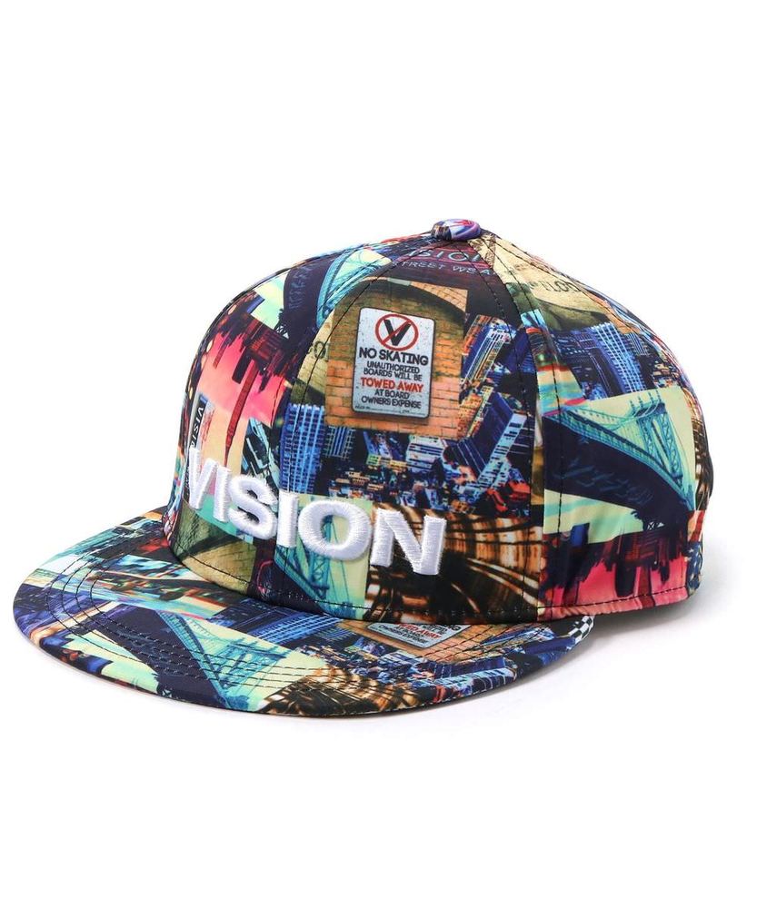 VISION STREET WEAR 総柄キャップ キッズ ブラック