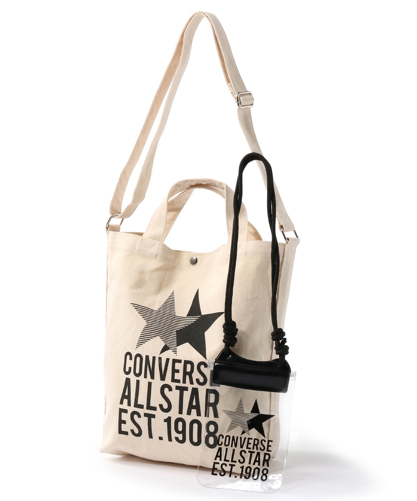 CONVERSE クリアポーチ付きプリントトートバッグ キッズ A