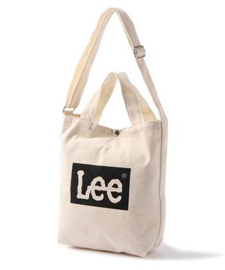 Lee ボックスロゴ2wayショルダートートバッグ ブラック