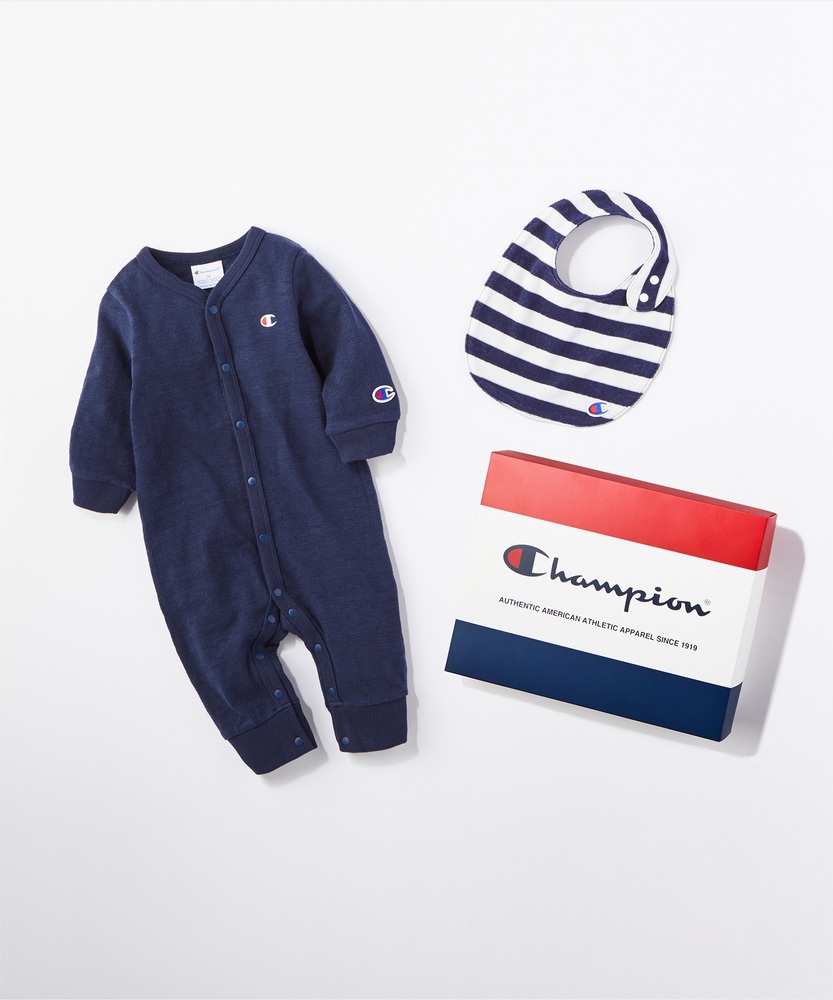 Champion ベビーギフト(ロンパース＆スタイ) キッズ ネイビー