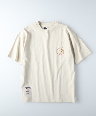 Lightning Bolt ポケットプリントTシャツ メンズ ベージュ