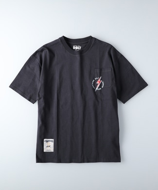 Lightning Bolt ポケットプリントTシャツ メンズ ダークグレー