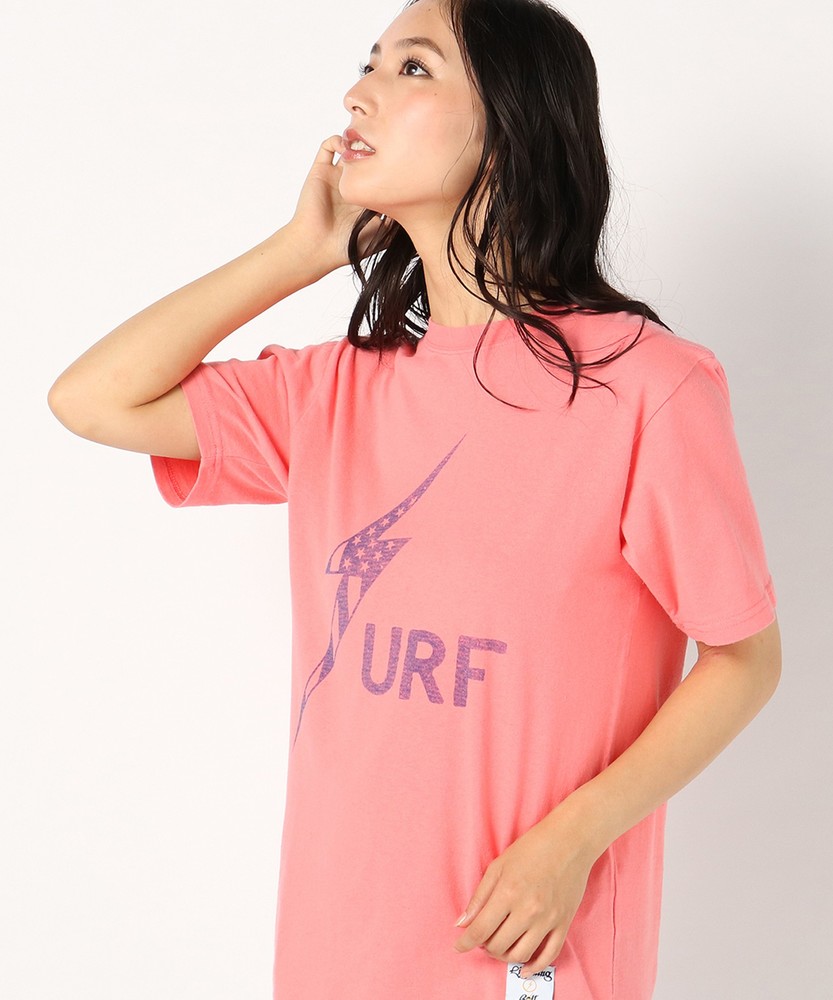 Lightning Bolt サーフロゴTシャツ レディース ピンク