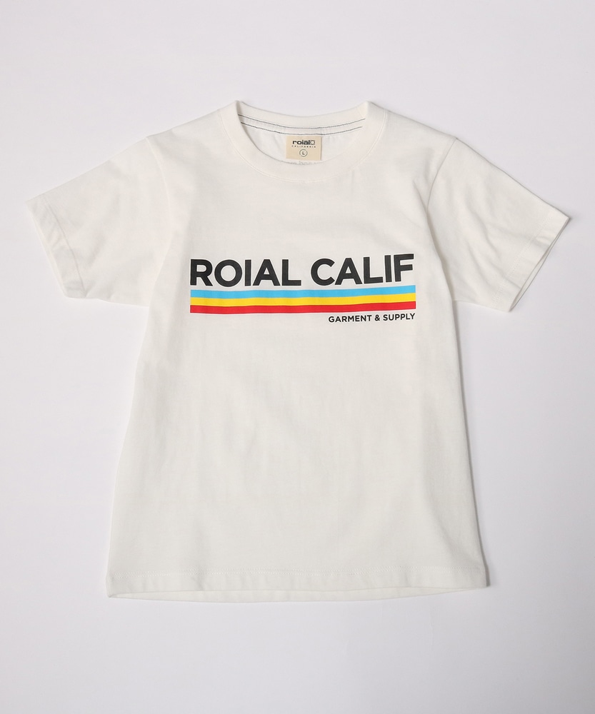 roial ラインデザイン半袖Tシャツ キッズ オフシロ